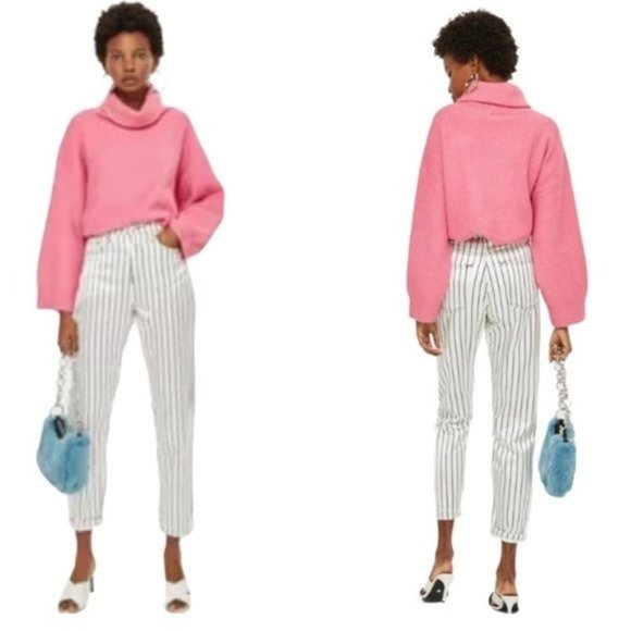 Topshop Denim - Topshop Striped Mom jeans Size 28
